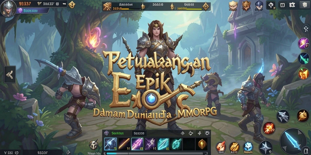 Screenshot gameplay menampilkan pertempuran epik di dunia MMORPG.