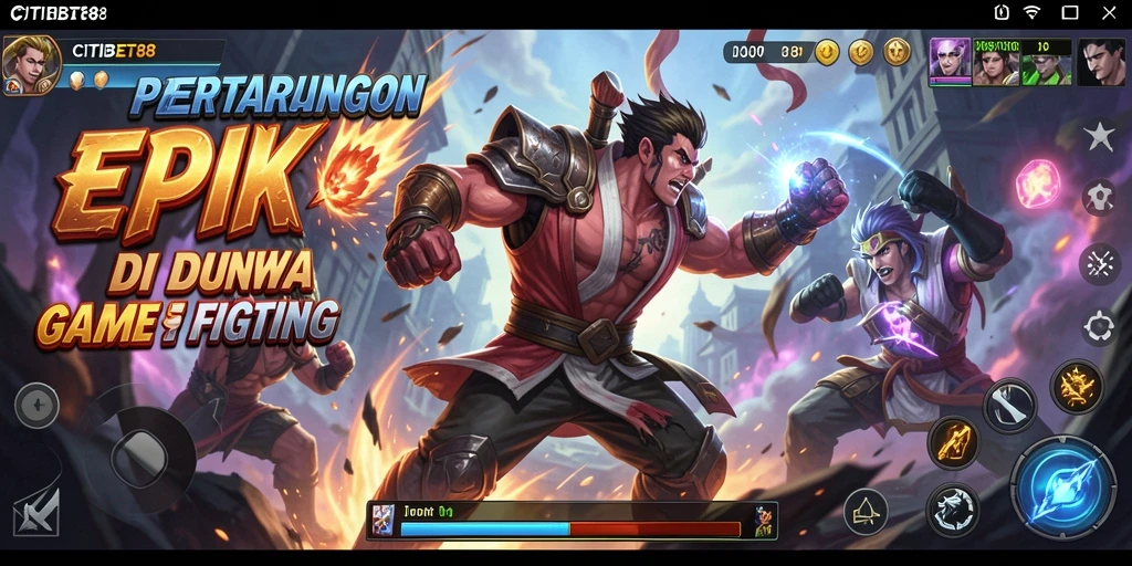 Tangkapan layar gameplay CITIBET88 yang menampilkan aksi pertarungan yang seru.