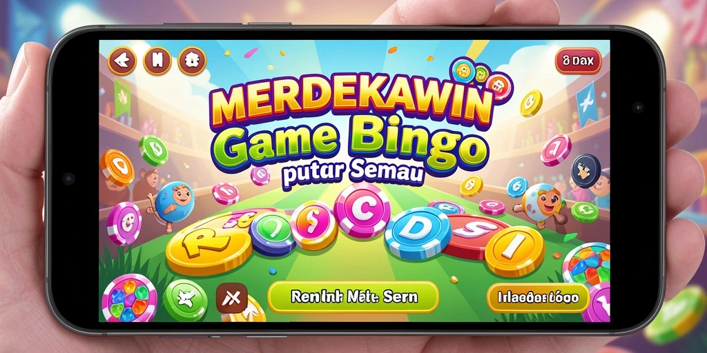 Screenshot gameplay MERDEKAWIN menampilkan keseruan bermain Bingo.