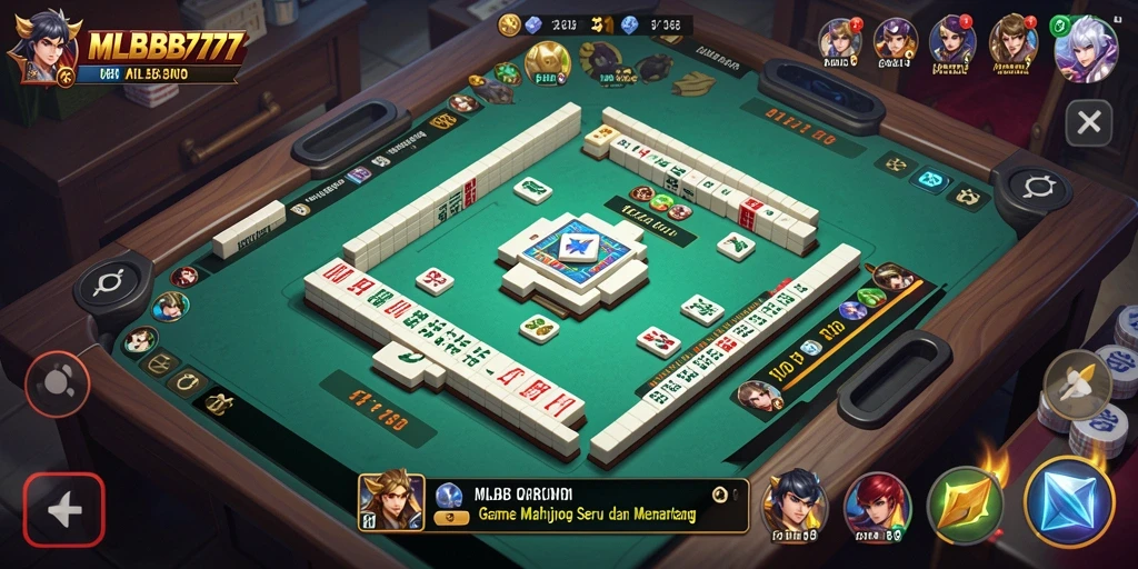 Screenshot menunjukkan gameplay seru dan tantangan Mahjong di MLBB777.