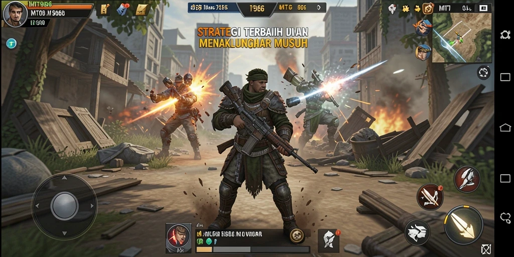 Screenshot gameplay MT966 menampilkan aksi strategi yang seru.