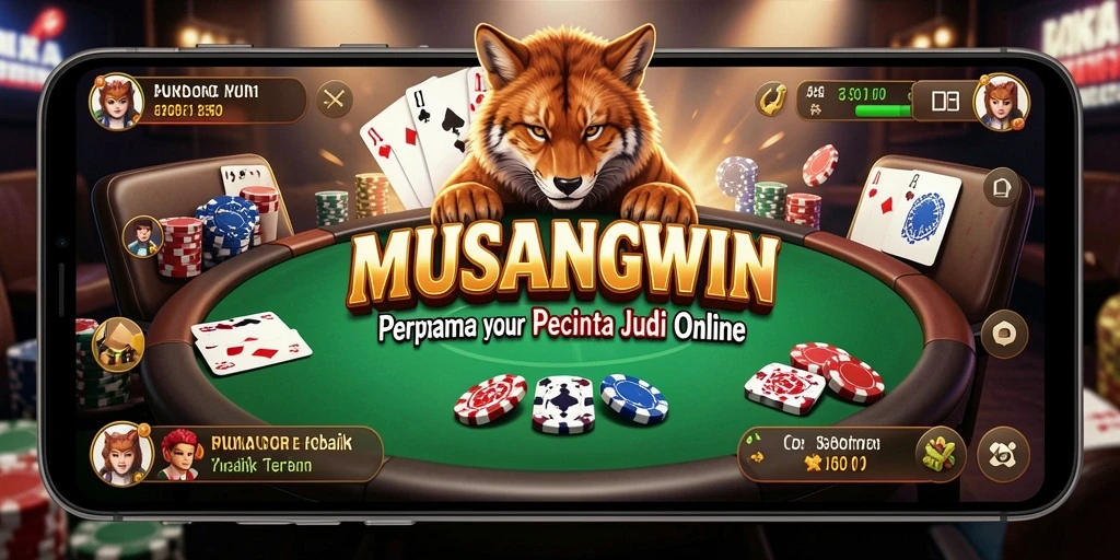 Tampilan gameplay poker yang seru dan interaktif di MUSANGWIN.