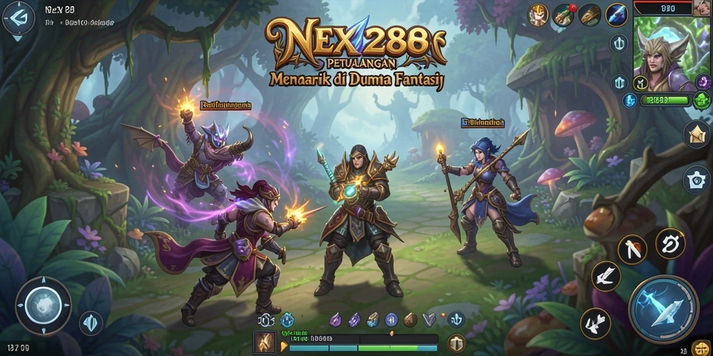 Tangkapan layar gameplay NEX288 menampilkan aksi petualangan yang mendebarkan.